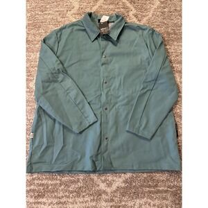 NWT Men's Size 2XL WorkriteFR Flame‎ Resistant Button Up Shirt Green New